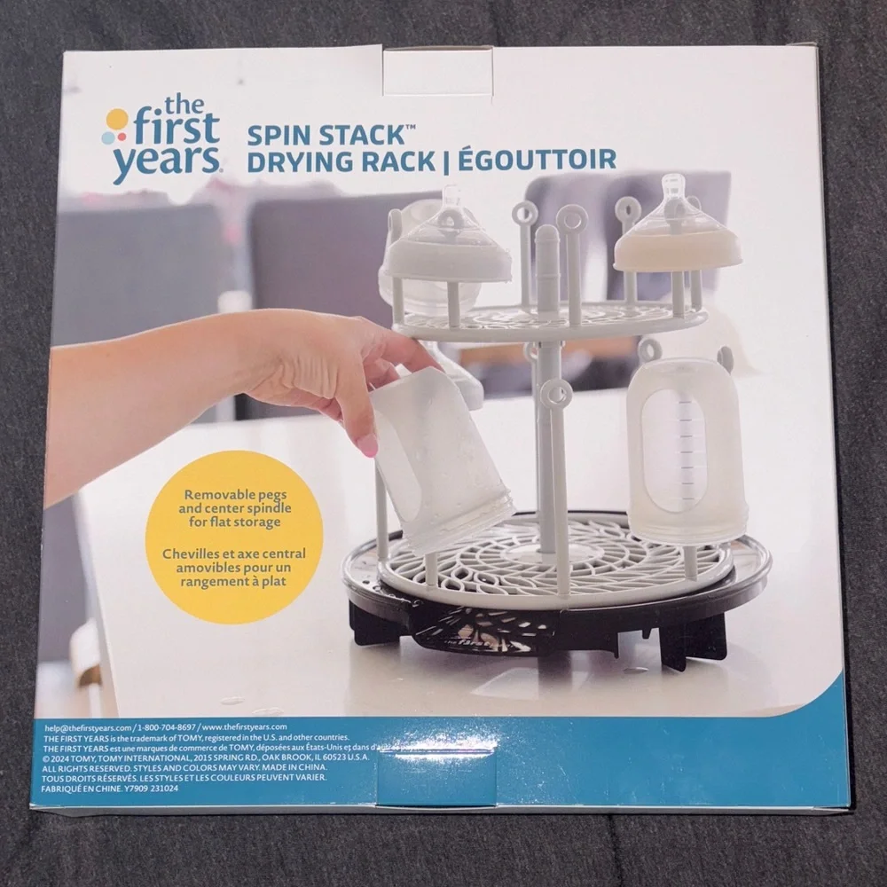 The First Years Spin Stack Drying Rack - Gray - Picture 3 of 4
